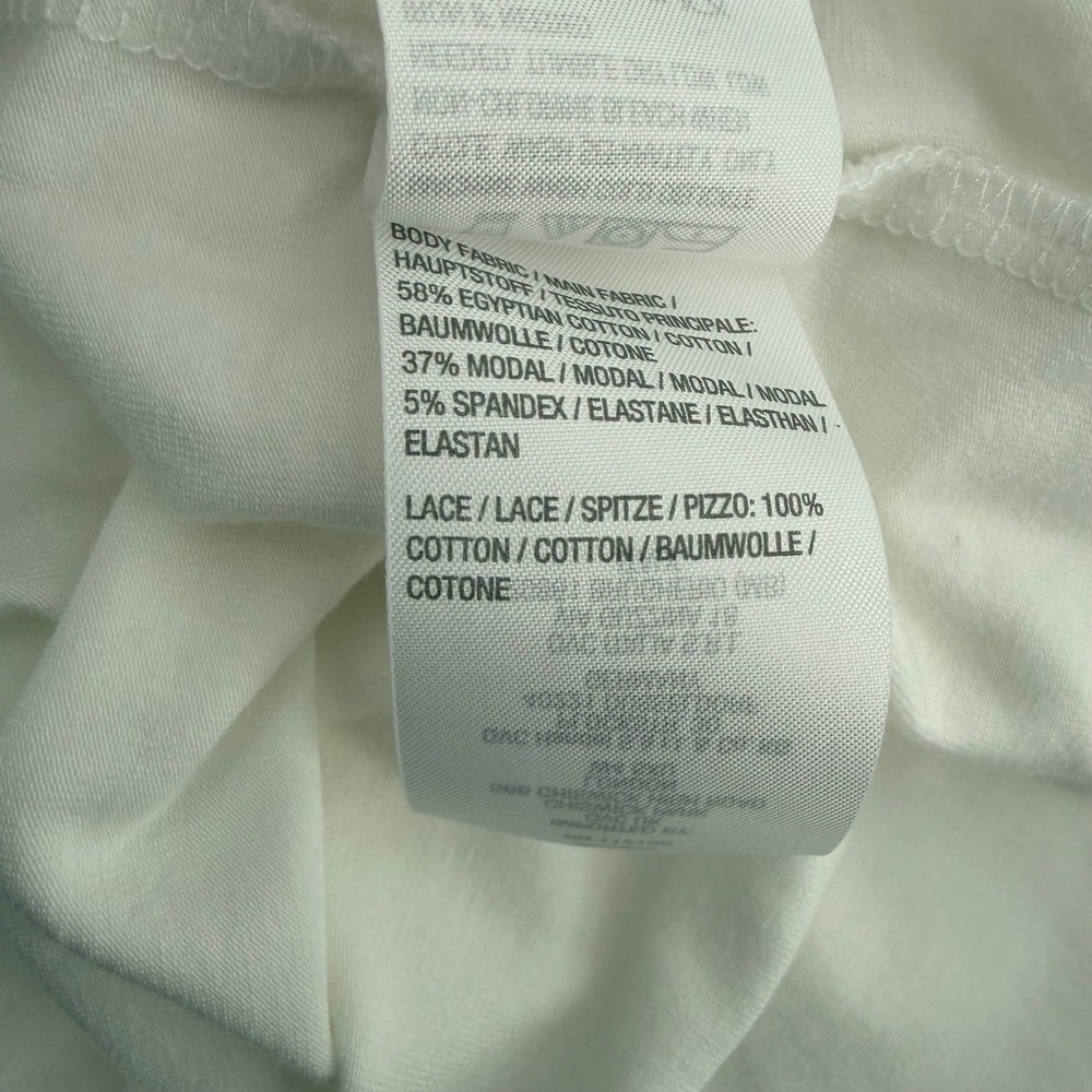Belle Kim Gravel V Neck 3/4 Sleeve White Top Women's Size XL Cotton Modal Casual - Picture 4 of 7